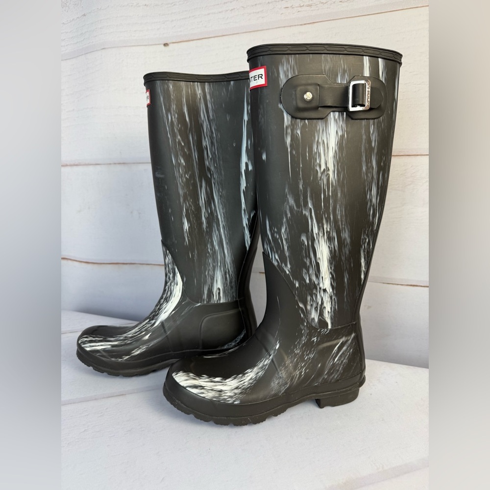 Hunter Original Tall Gloss Rain Boots Black Women’s Size 6M US / 5 UK / 38